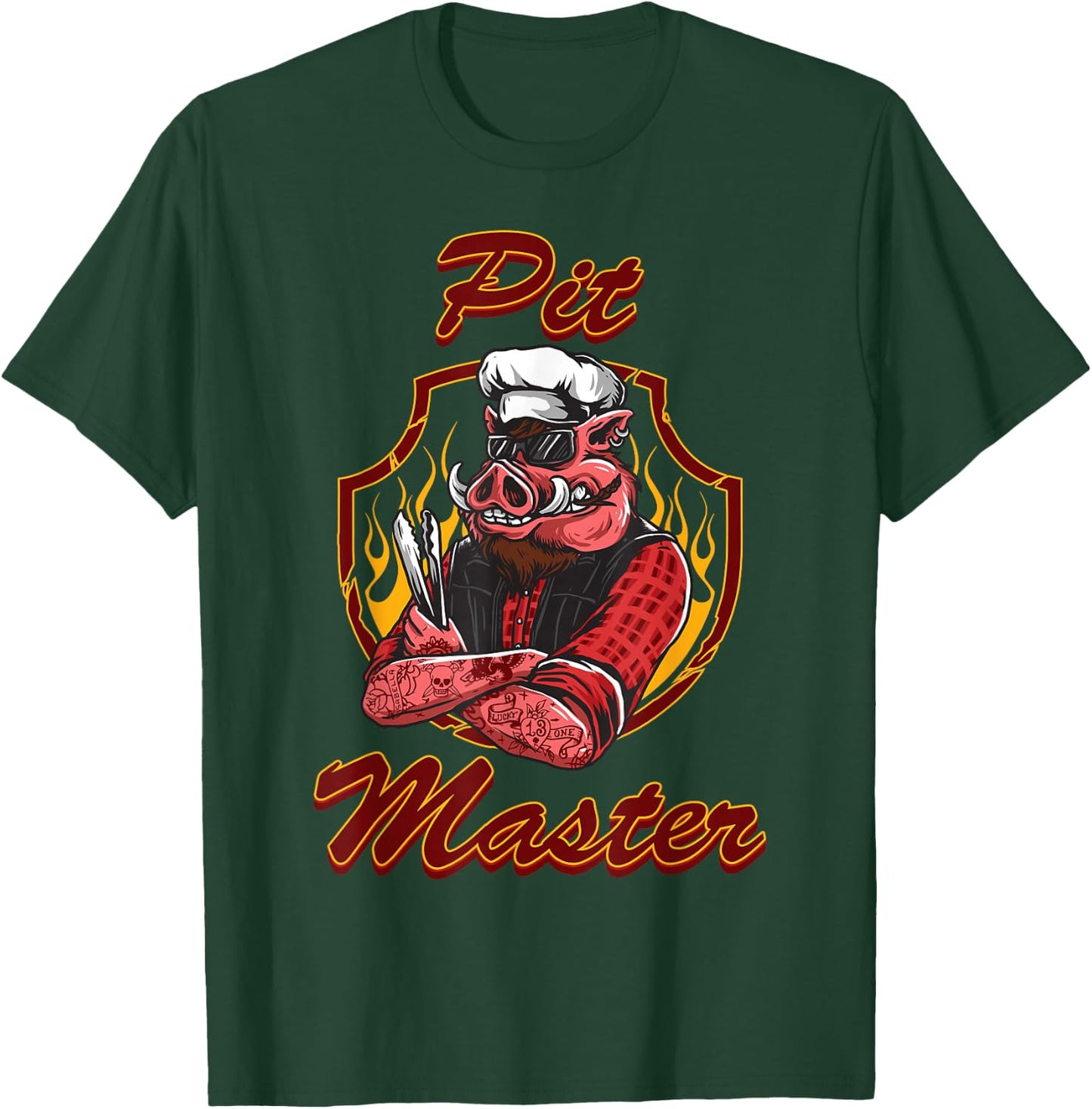 BBQ Pitmaster T Shirt Smoking Meat Outdoor Grilling T-Shirt - T-Shirt | Forest