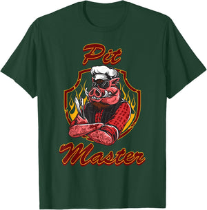 BBQ Pitmaster T Shirt Smoking Meat Outdoor Grilling T-Shirt - T-Shirt | Forest