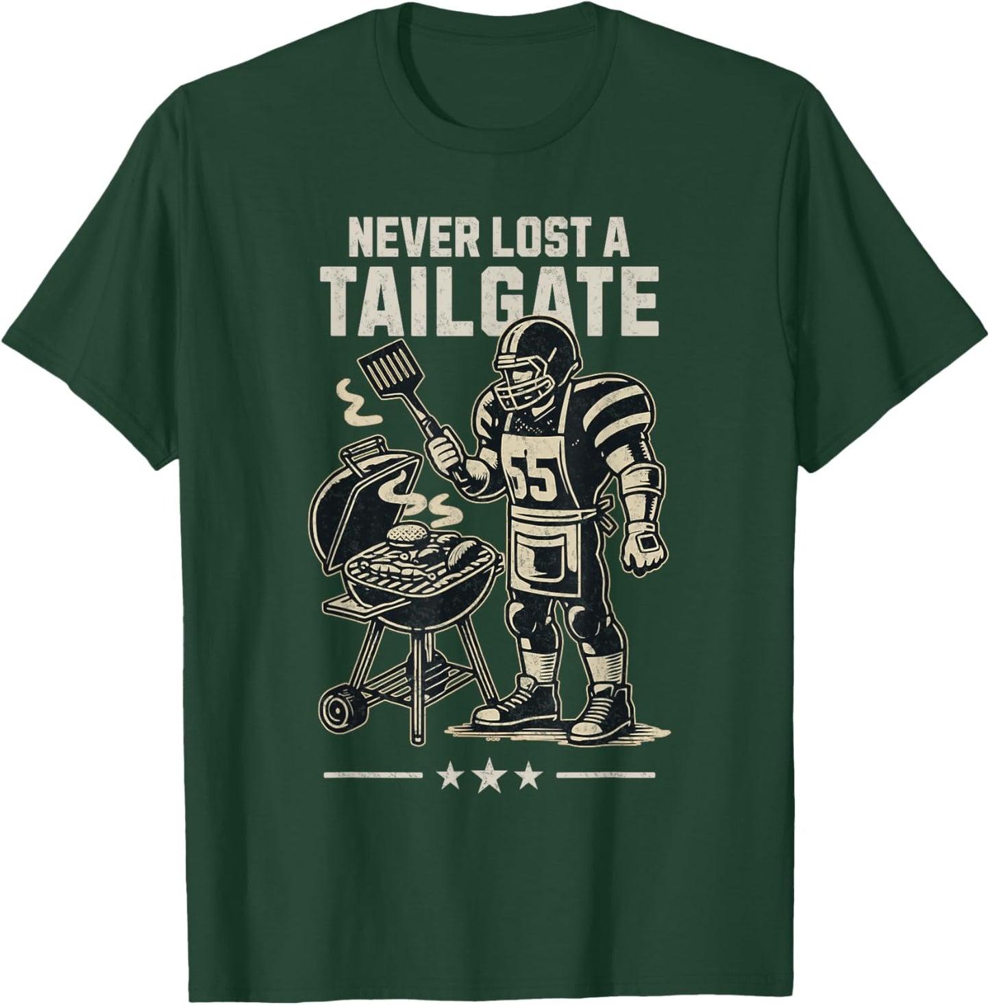 Never Lost A Tailgate Party American Football Funny Grill T-Shirt - T-Shirt | Forest