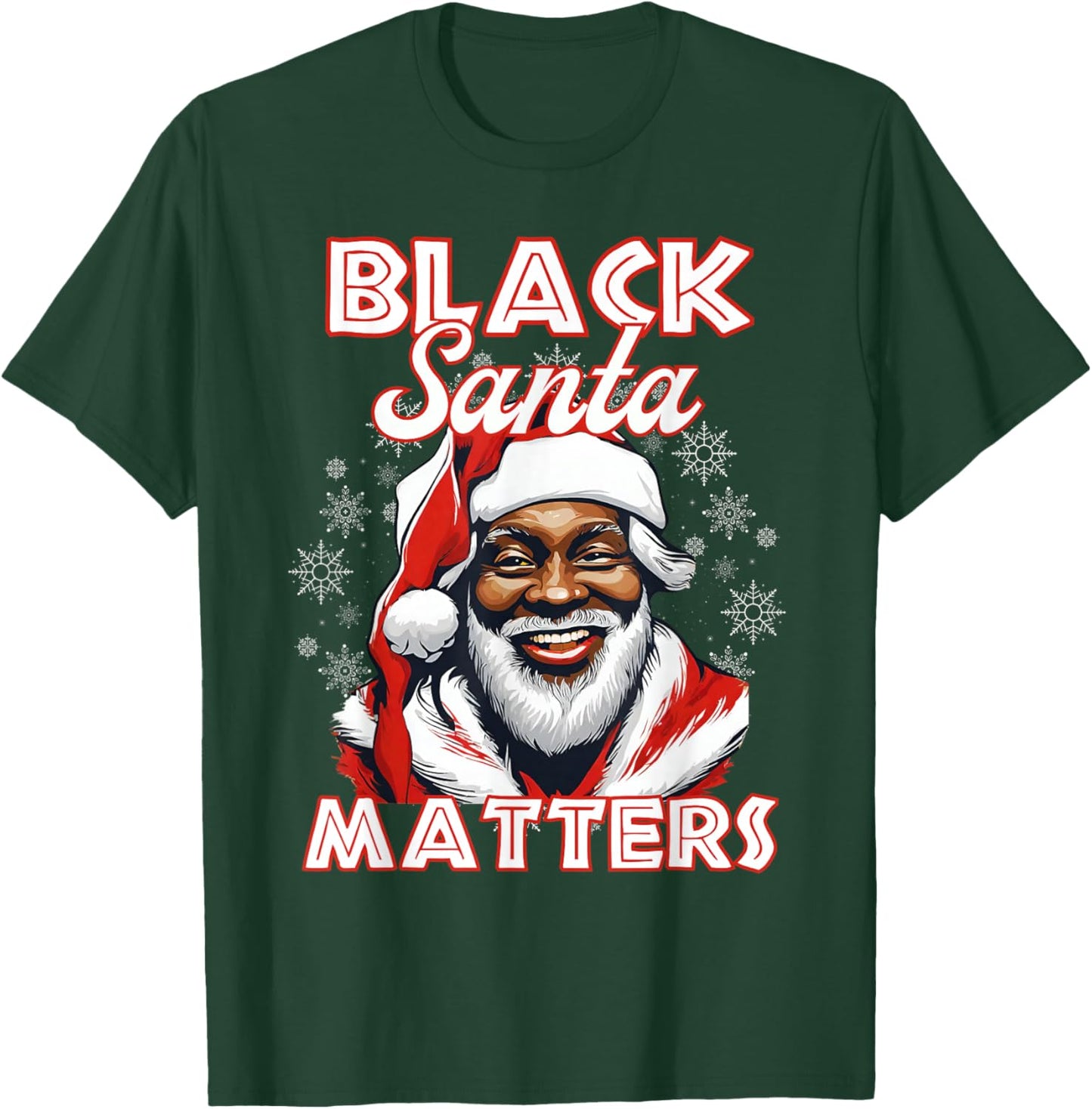 African American Santa Black Matters Christmas Pajama Family T-Shirt - T-Shirt | Forest