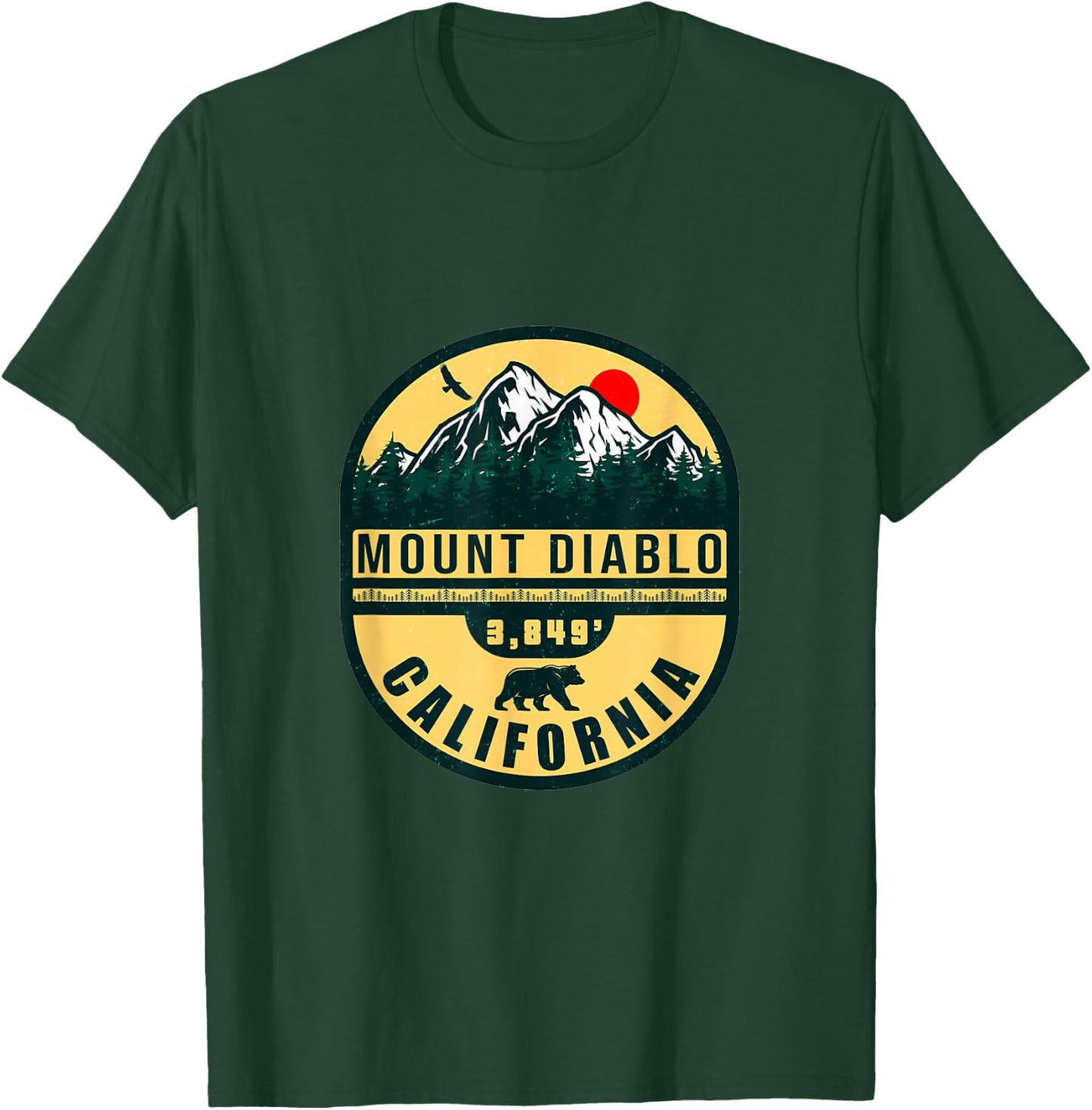 Mount Diablo California Mountains, 1960s Retro Vintage T-Shirt - T-Shirt | Forest