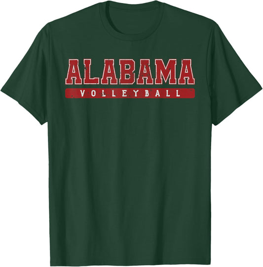 Alabama Volleyball Red Vintage Text T-Shirt - T-Shirt | Forest