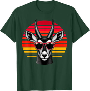 Sable Antelope Retro Vintage Sunset Animal Sunglasses 70s T-Shirt - T-Shirt | Forest