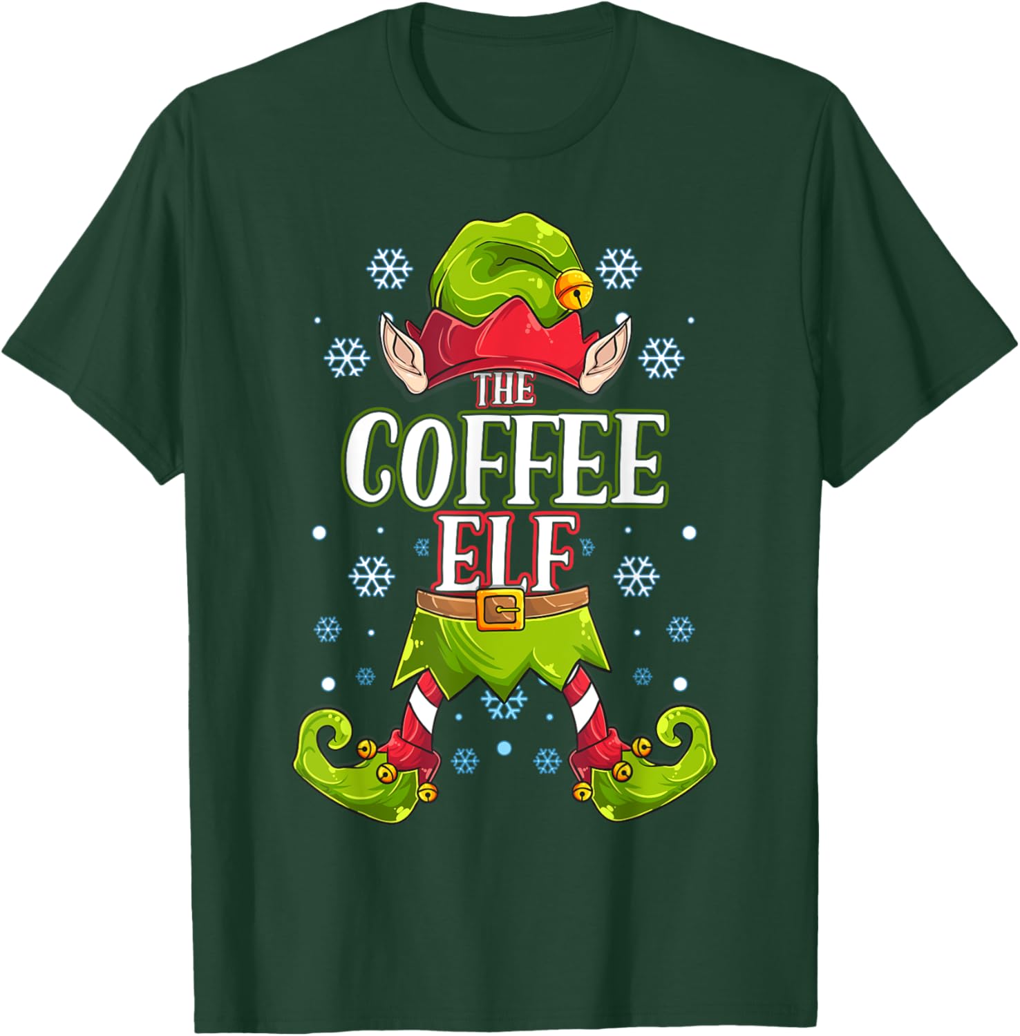 Coffee Elf Matching Family Group Christmas Party T-Shirt - T-Shirt | Forest