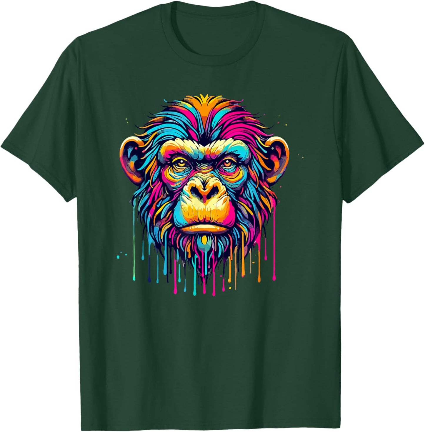 Colorful Dripping Paint Pop Art Monkey Monkeys T-Shirt - T-Shirt | Forest