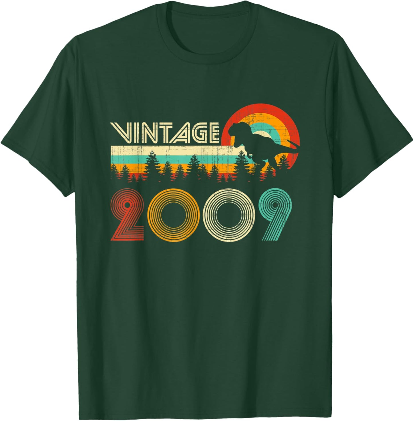 14 Year Old Gifts Boys Vintage 2009 14th Birthday Dinosaur T-Shirt - T-Shirt | Forest