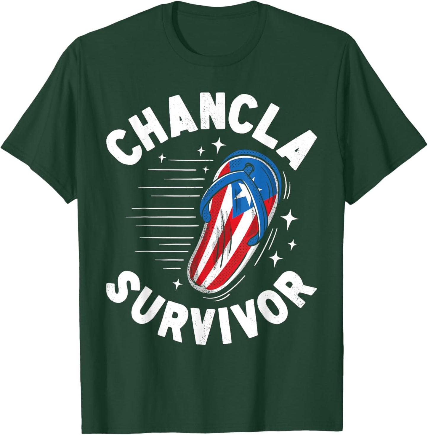 Chancla Survivor Puerto Rican Puerto Rico Funny Spanish Joke T-Shirt - T-Shirt | Forest