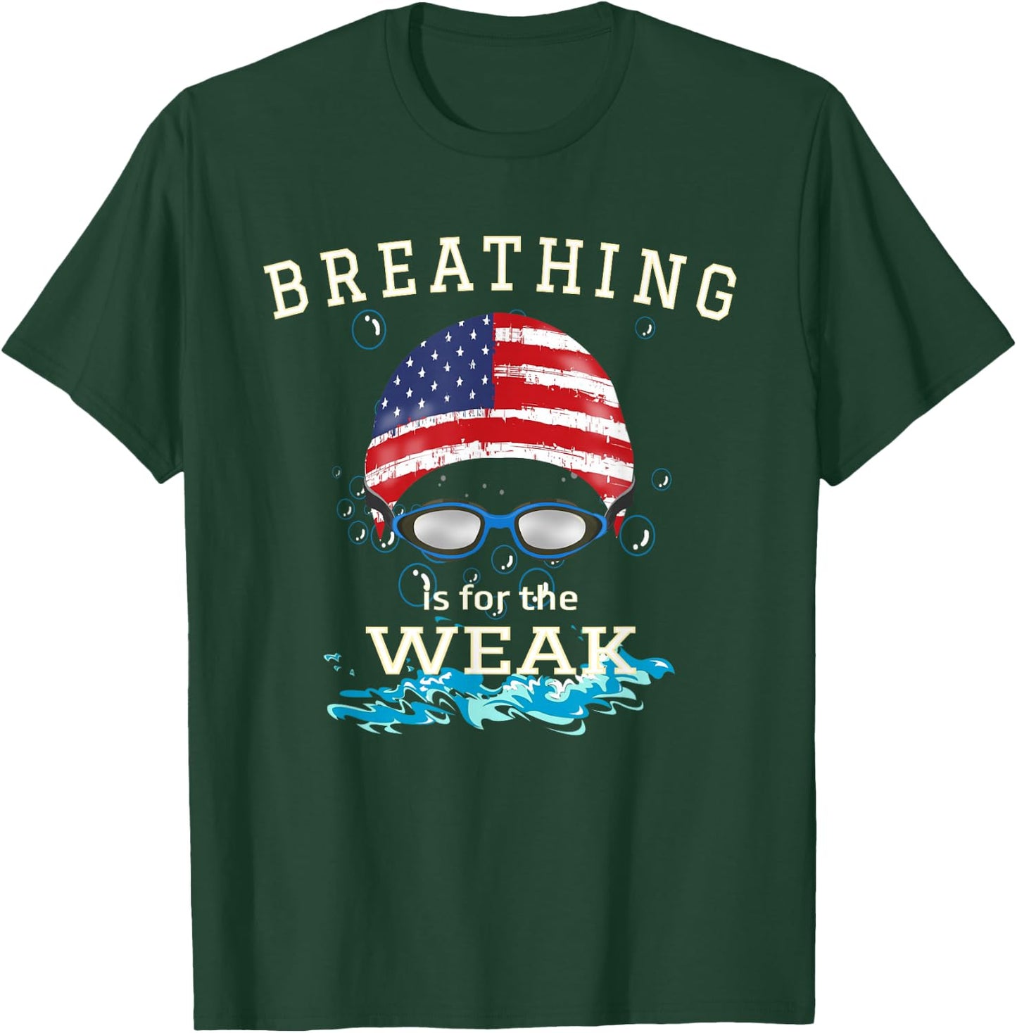 Swim Swimmer T Shirt Funny Swimming Sports Goggles Cap T-Shirt - T-Shirt | Forest