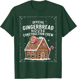 Gingerbread House Construction Crew Cookie Baking Christmas T-Shirt - T-Shirt | Forest