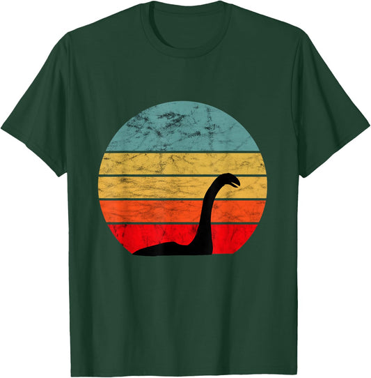 Loch Ness See Monster Retro Vintage Sunset Nessie T-Shirt - T-Shirt | Forest