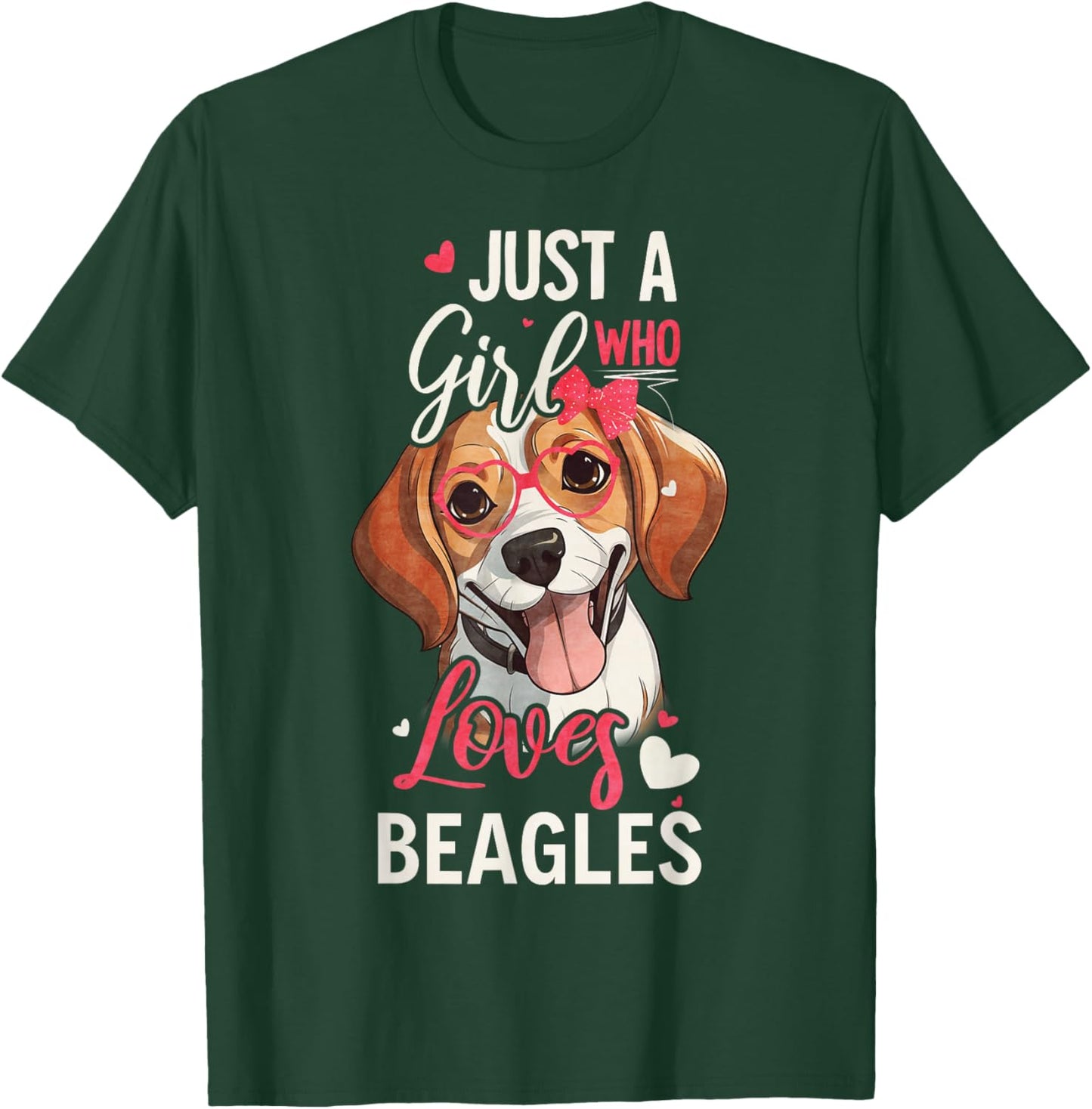 Just A Girl Who Loves Beagles Funny Beagle Dog Lover T-Shirt - T-Shirt | Forest