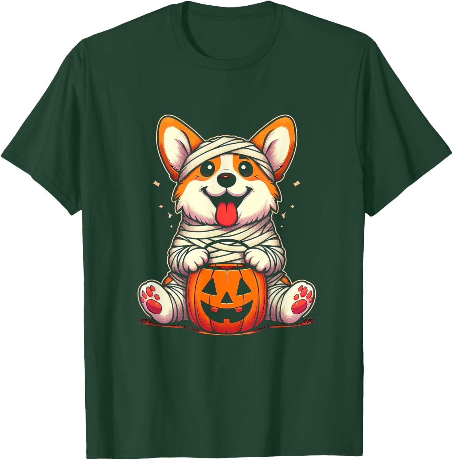 Cute Halloween Costume Welsh Corgi Mummy Dog Lover Men Women Kids T-Shirt - T-Shirt | Forest