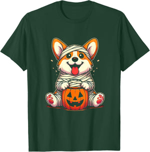Cute Halloween Costume Welsh Corgi Mummy Dog Lover Men Women Kids T-Shirt - T-Shirt | Forest