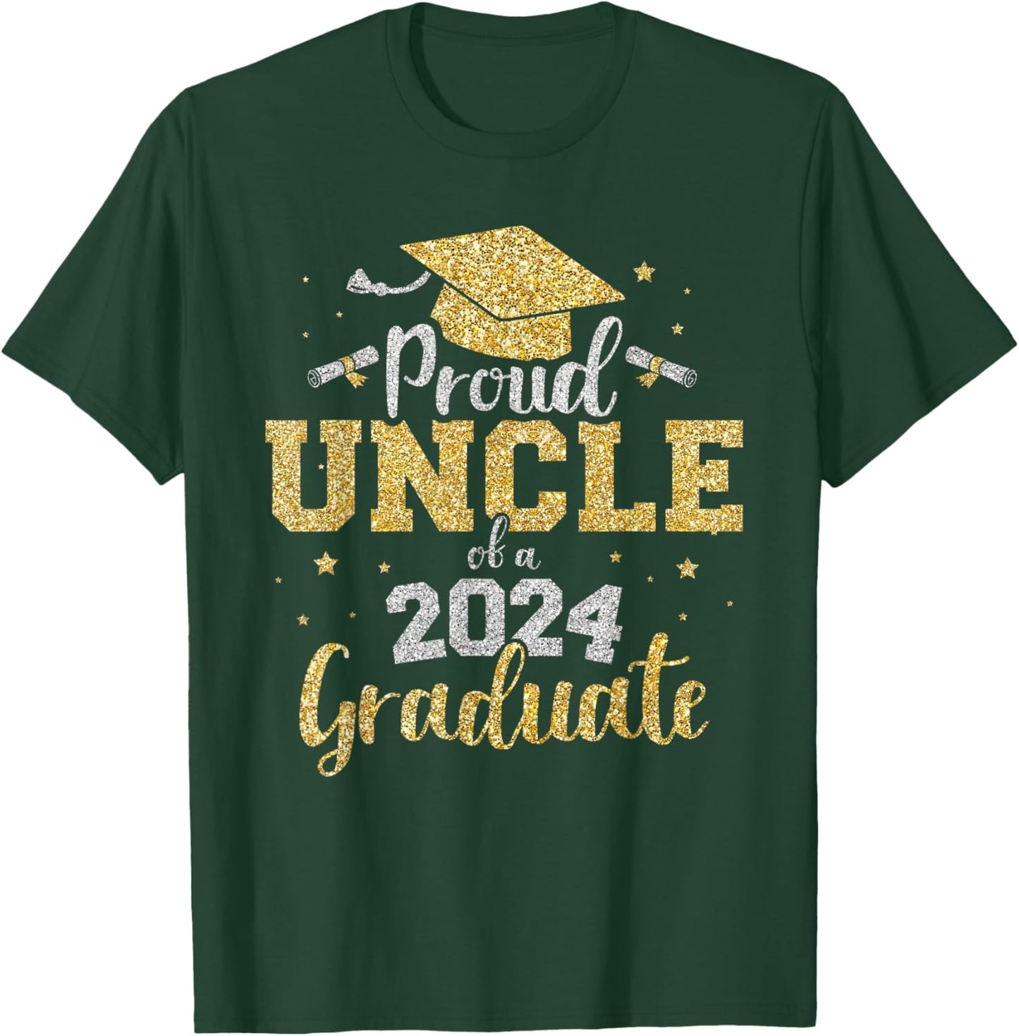 Proud uncle of a class of 2024 graduate senior graduation T-Shirt - T-Shirt | Forest