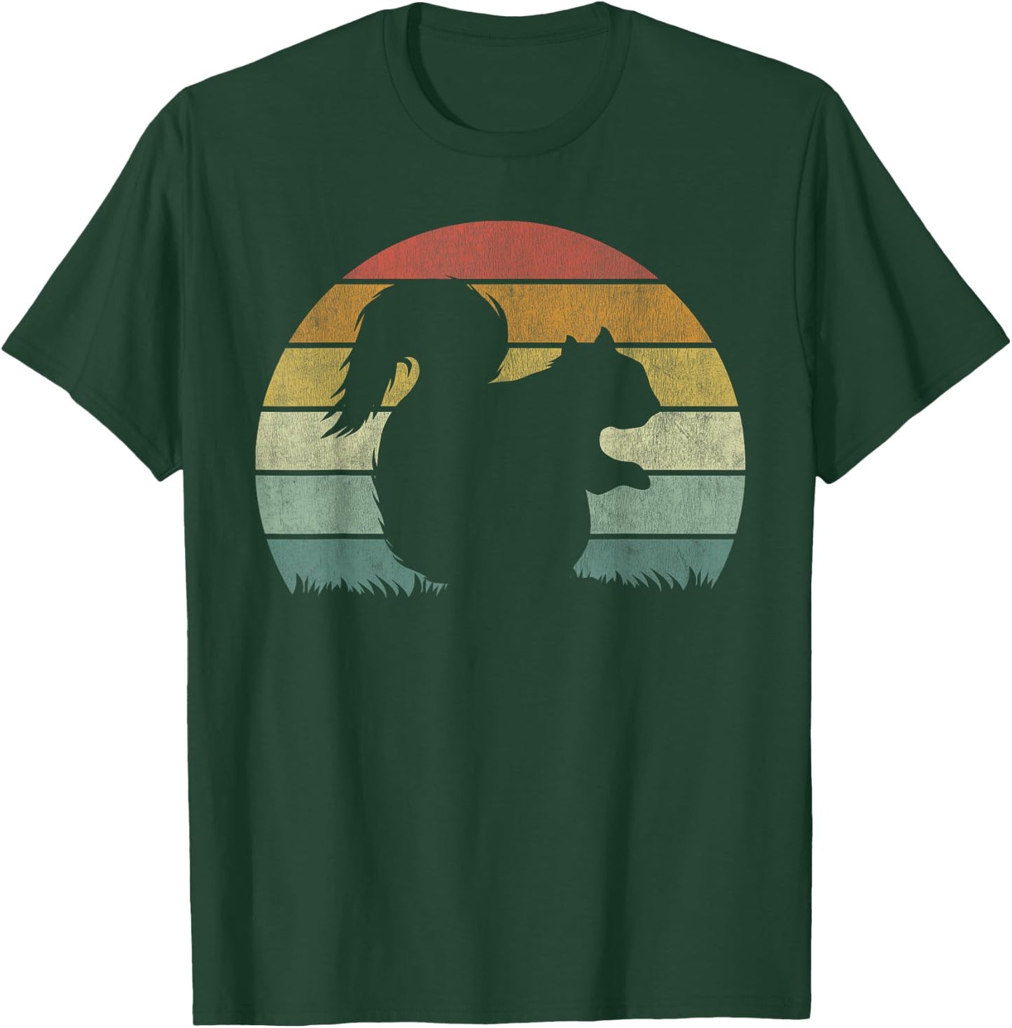 Vintage Retro Sunset Squirrel Design Squeak Chestnut Animal T-Shirt - T-Shirt | Forest