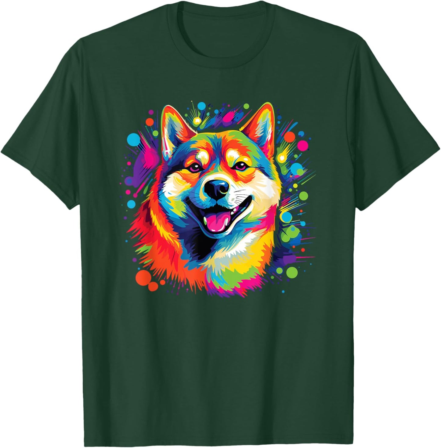 Watercolor Colorful Shiba Inu Dogs T-Shirt - T-Shirt | Forest