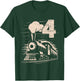 Funny Vintage 4th Train Birthday Boy Girl 4 Year Old T-Shirt - T-Shirt | Forest