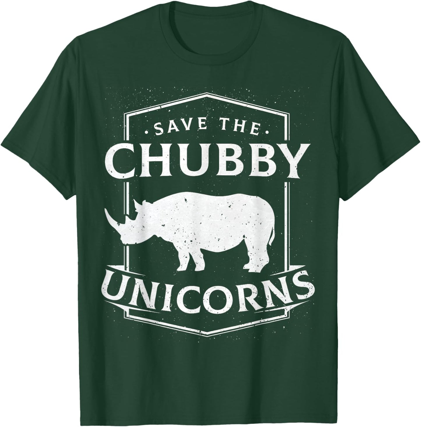 Save The Chubby Unicorns Gift Unicorn Rhino Shirt T-Shirt - T-Shirt | Forest