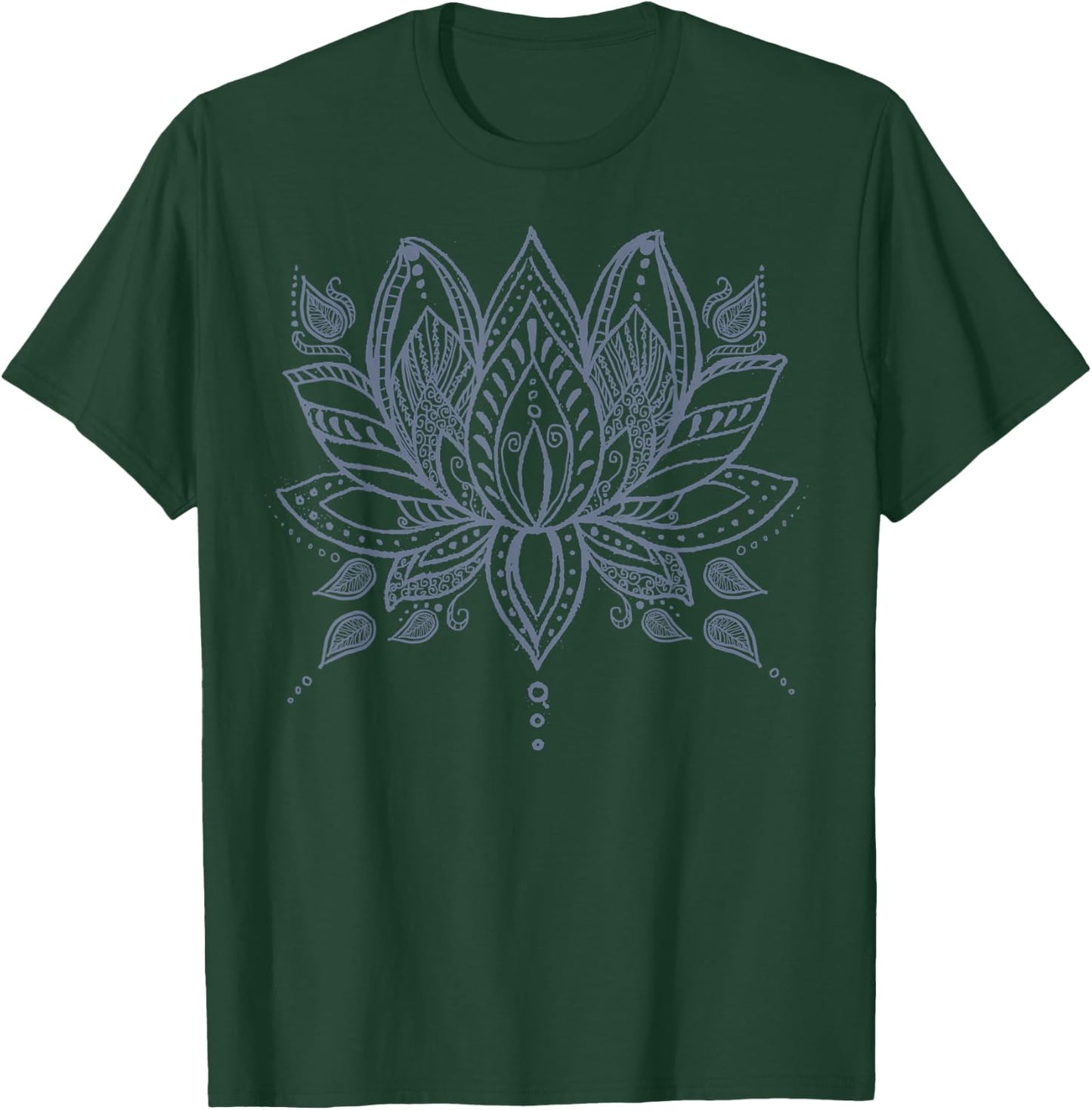 Henna Style Lotus Flower T-Shirt - T-Shirt | Forest