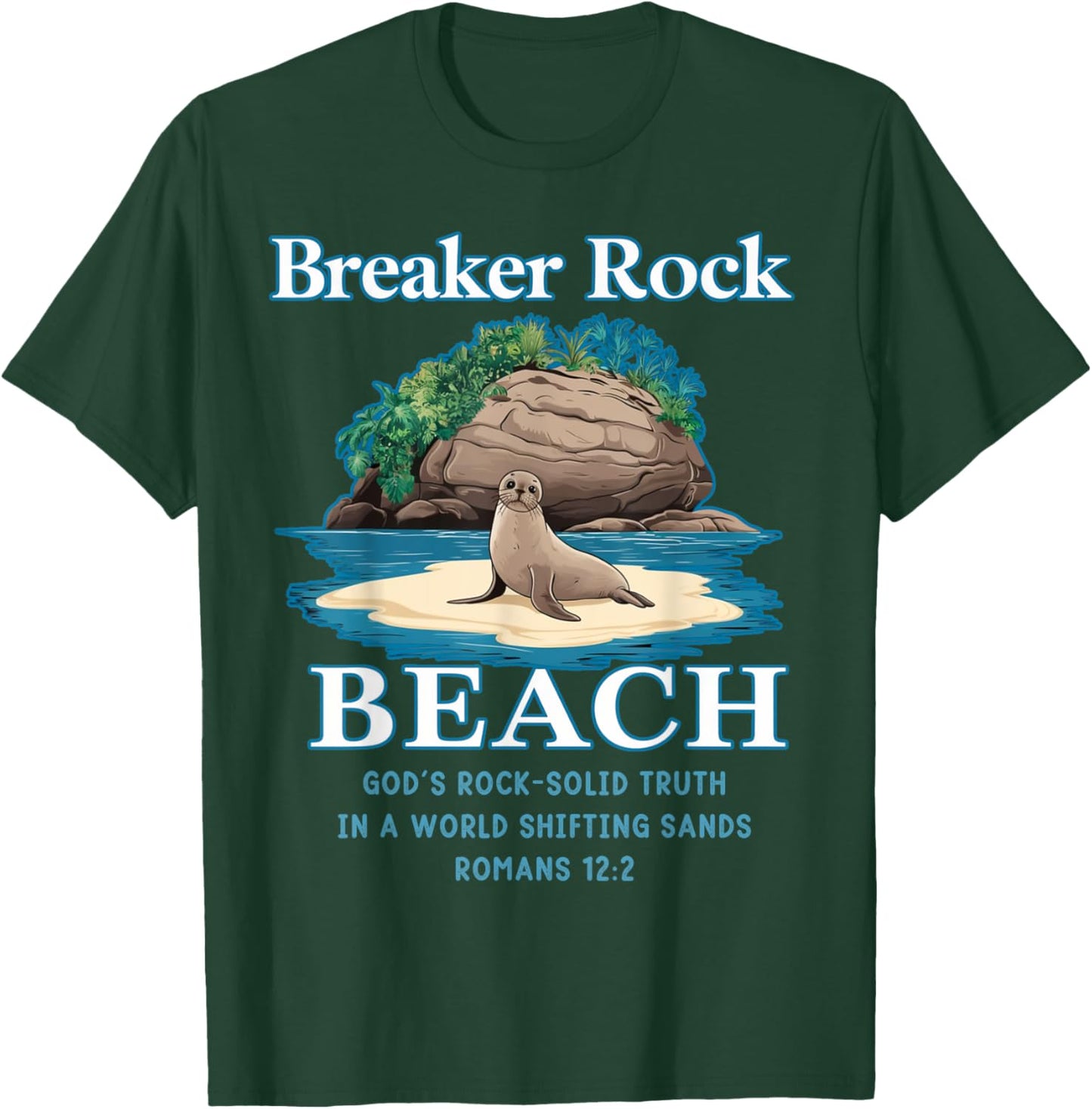 Breaker Rock Beach God's Rock-Solid Truth VBS Christian 2024 T-Shirt - T-Shirt | Forest