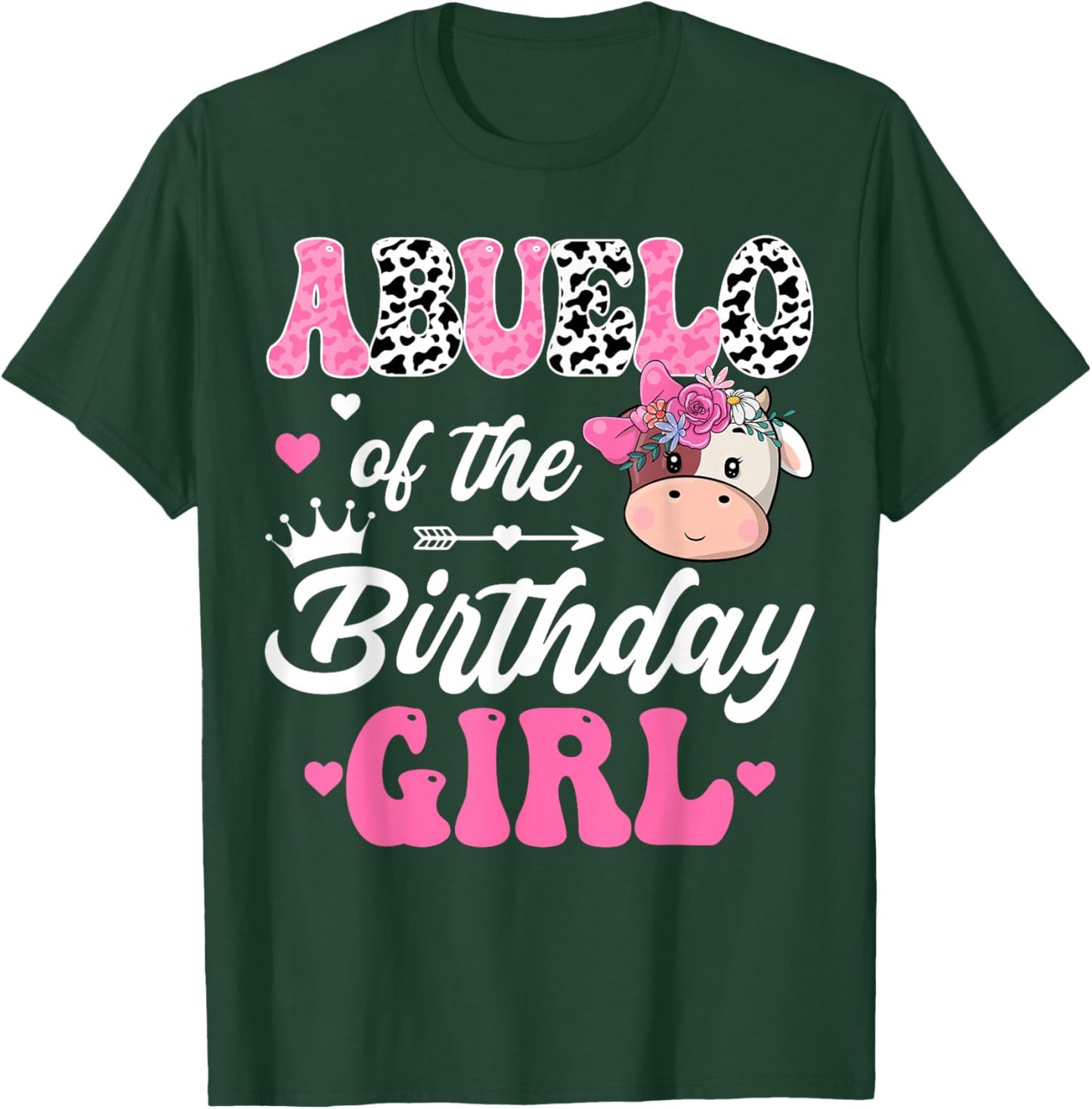 Abuelo Of The Birthday Girl Farm Cow 1St Birthday Girl T-Shirt - T-Shirt | Forest