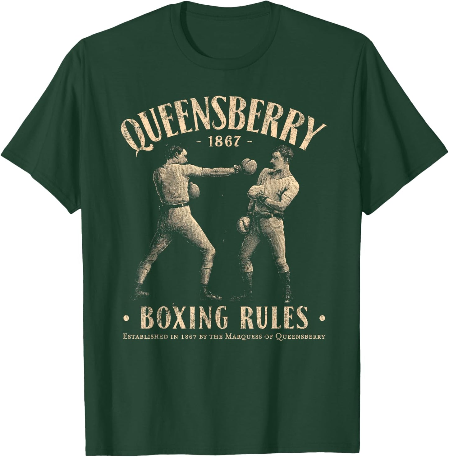 Queensberry Boxing Rules: Vintage Distressed Boxing T-Shirt - T-Shirt | Forest