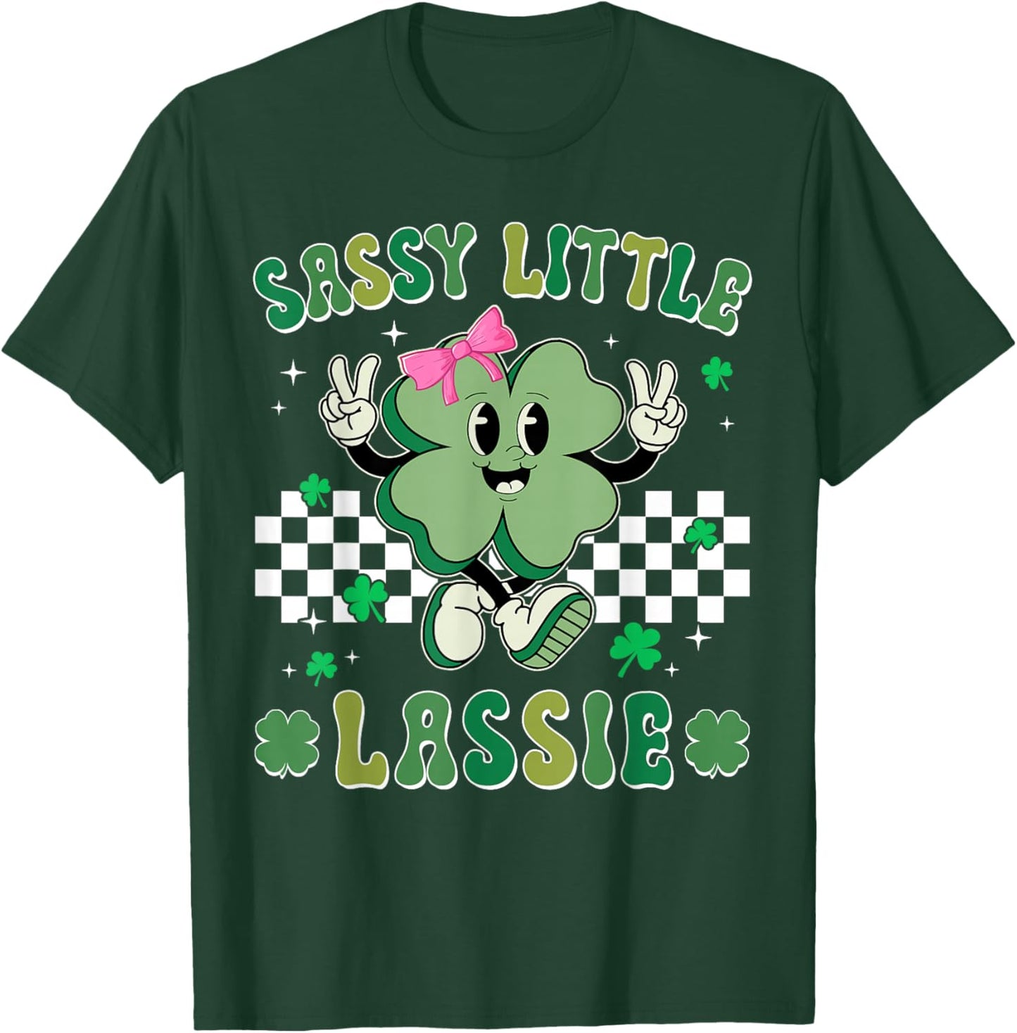 Retro St Patrick's Day Sassy Little Lassie Kid Girls Toddler T-Shirt - T-Shirt | Forest