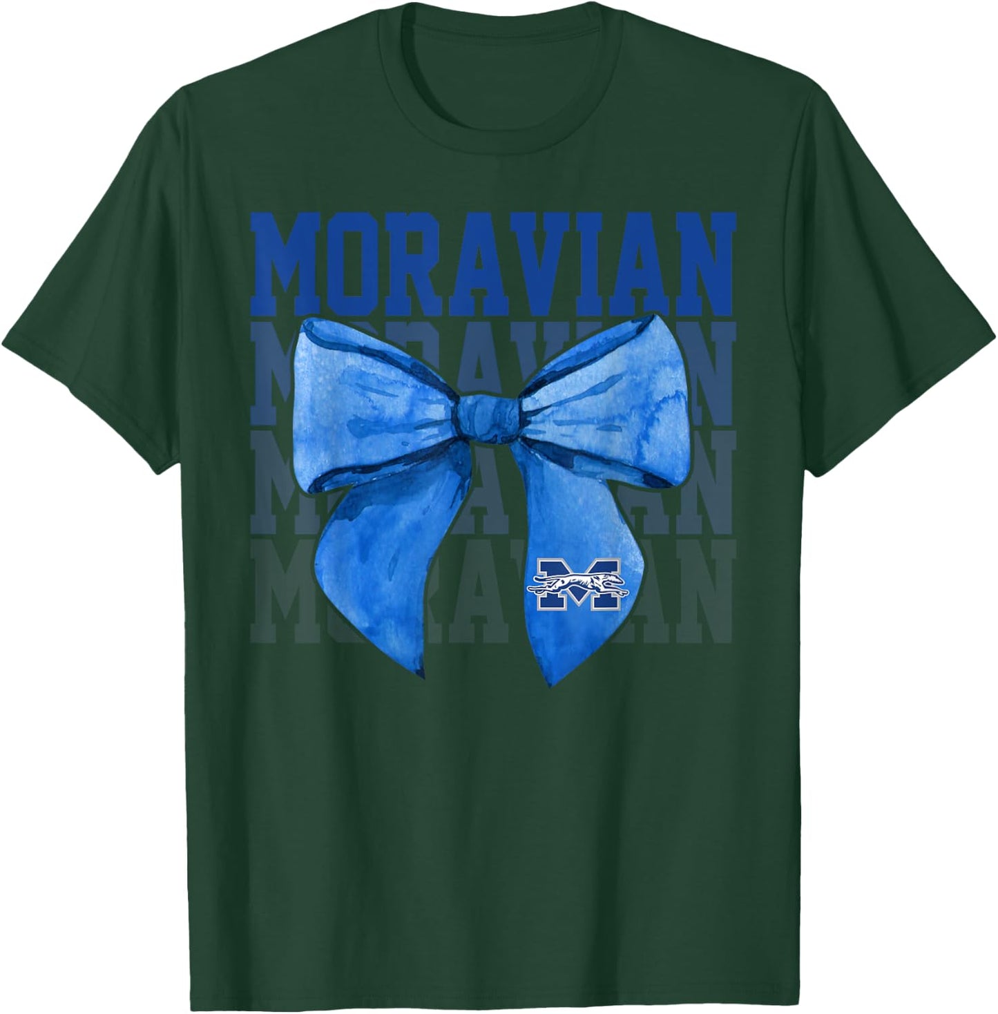Moravian Vintage Arch University Bow Vintage Athletics Girls T-Shirt - T-Shirt | Forest