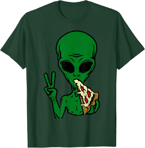 Alien Pizza Eating Peace Funny Space Area-51 Halloween Gift