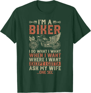 Funny Biker Art Motorcycle Motorbike Rider T-Shirt - T-Shirt | Forest