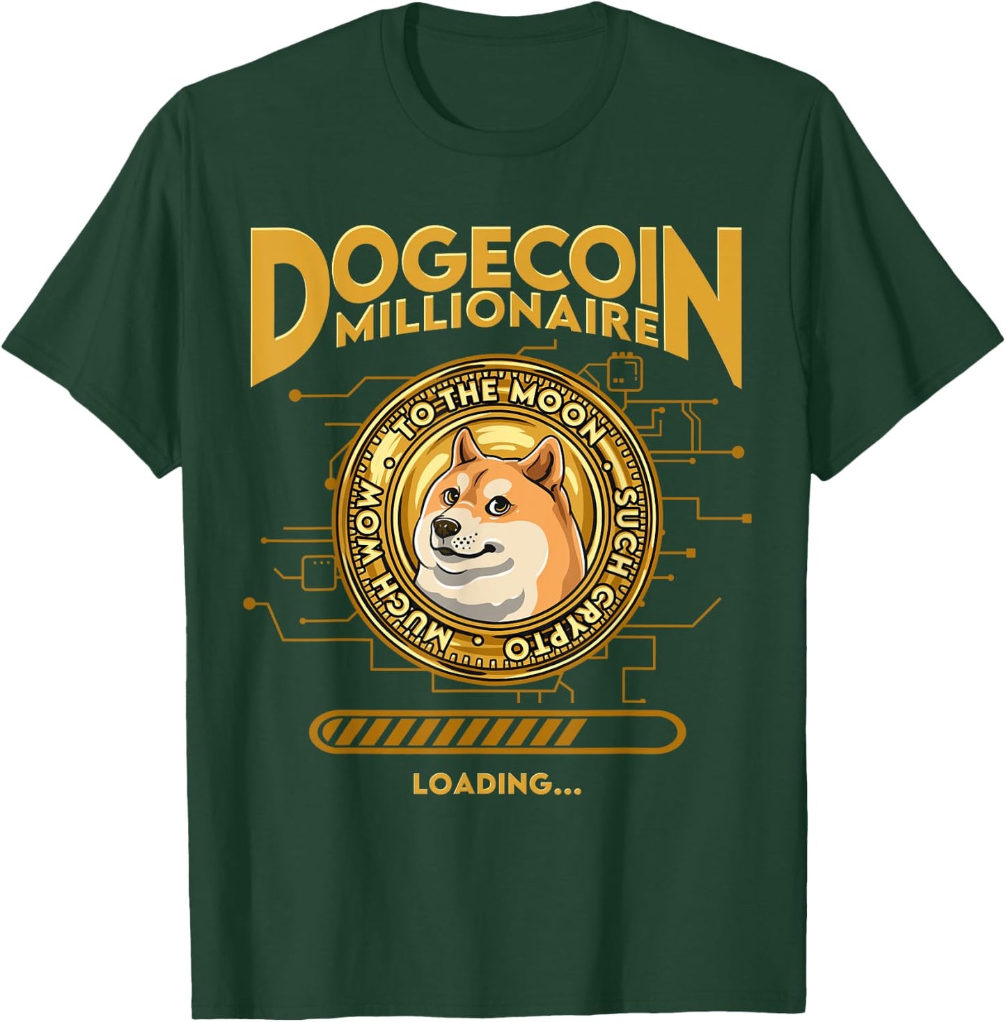 DOGE Dogecoin Crypto Coin Token Outfits Dogecoin Millionaire Funny DOGE Crypto - Black, Medium T-Shirt - T-Shirt | Forest