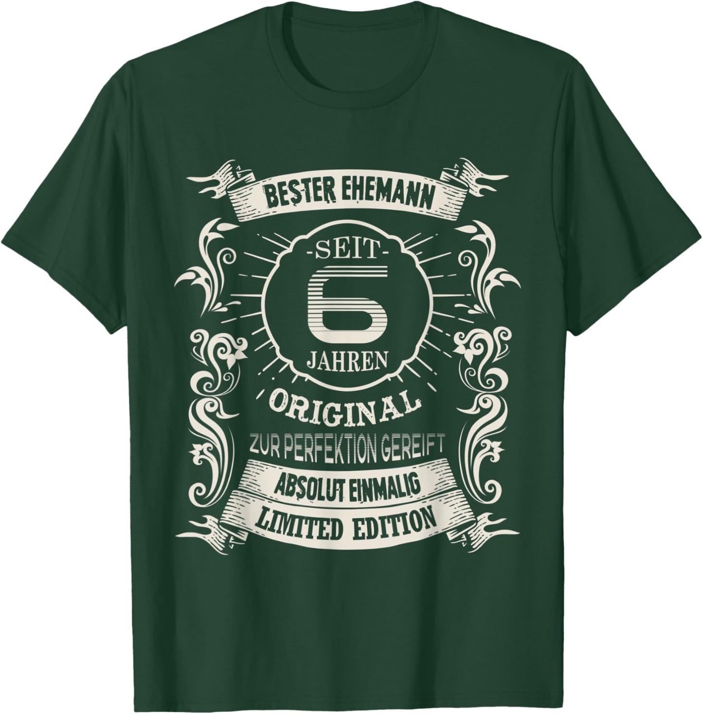 Herren 6 Hochzeitstag Bester Ehemann Seit 6 Jahren Zuckerhochzeit T-Shirt - T-Shirt | Forest