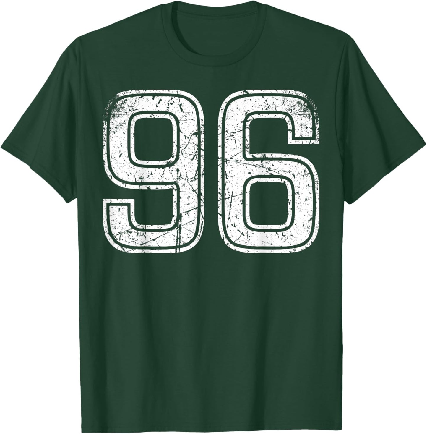 Vintage White Sport Team Number #96 T-Shirt - T-Shirt | Forest