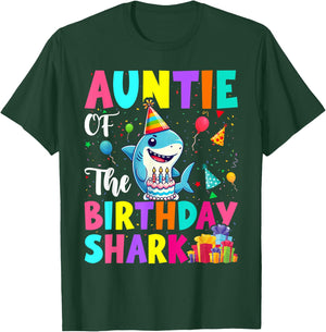 Auntie Of The Shark Birthday Boy Girl Party Family Group T-Shirt - T-Shirt | Forest