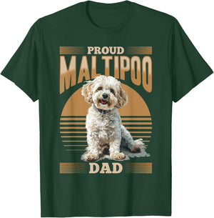 Maltipoo Dog Breed Pet Proud Maltipoo Dad Women Girls Kids T-Shirt - T-Shirt | Forest
