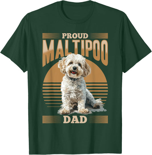 Maltipoo Dog Breed Pet Proud Maltipoo Dad Women Girls Kids T-Shirt - T-Shirt | Forest