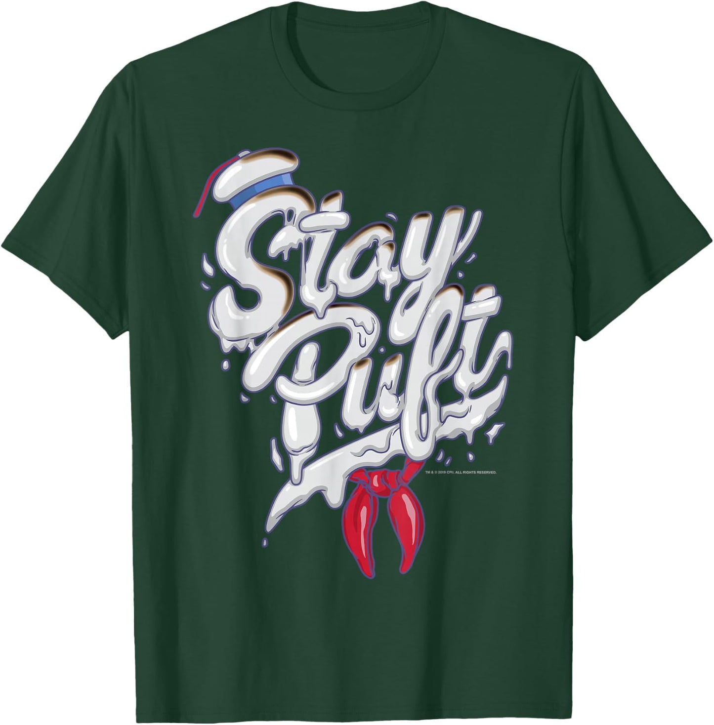 Ghostbusters Stay Puft Marshmallow Man Style Font T-Shirt - T-Shirt | Forest