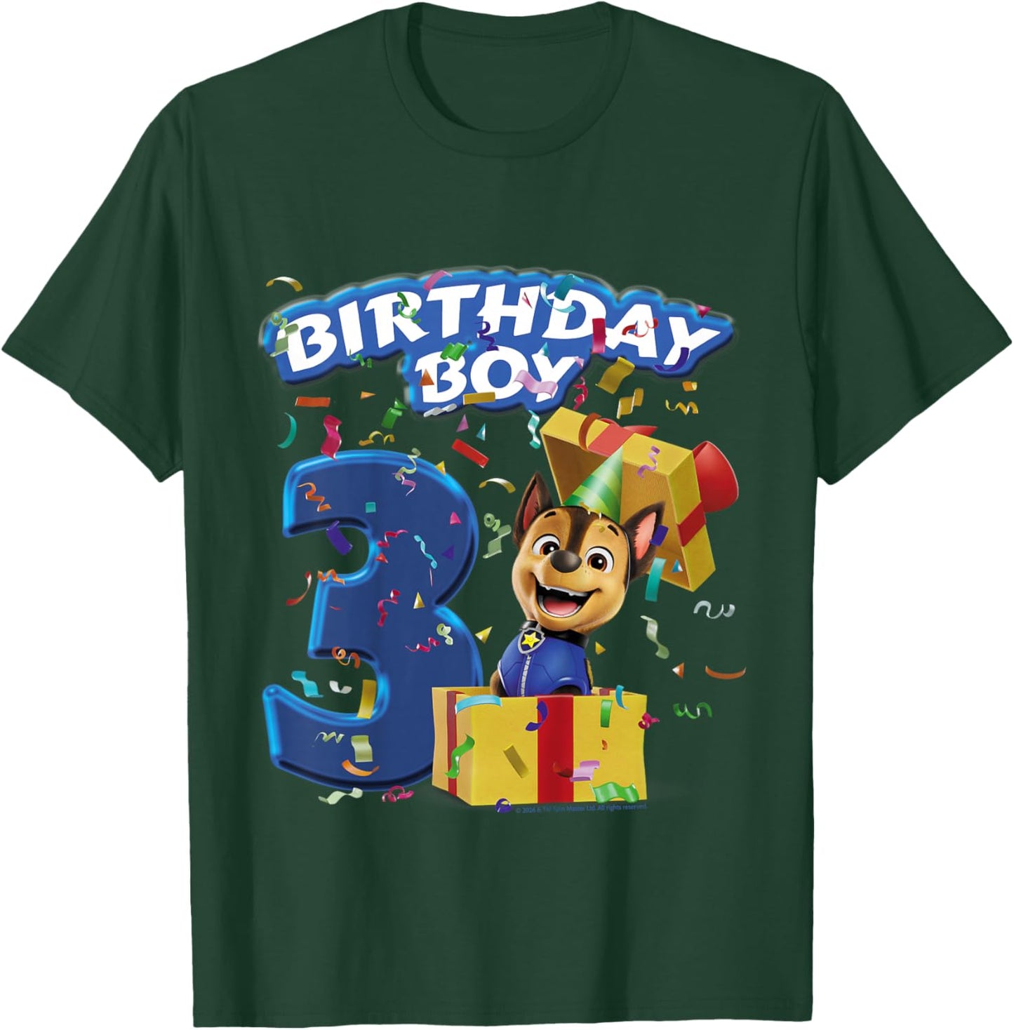 Offizielles Paw Patrol Chase Birthday Boy Age 3 T-Shirt - T-Shirt | Forest