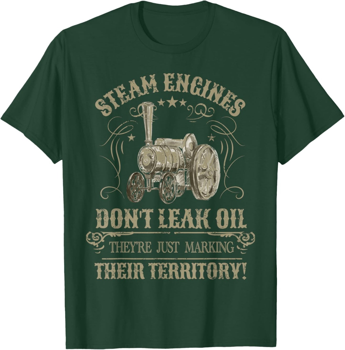Steam Traction Engine Retirement Idea & Steam Engine T-Shirt - T-Shirt | Forest