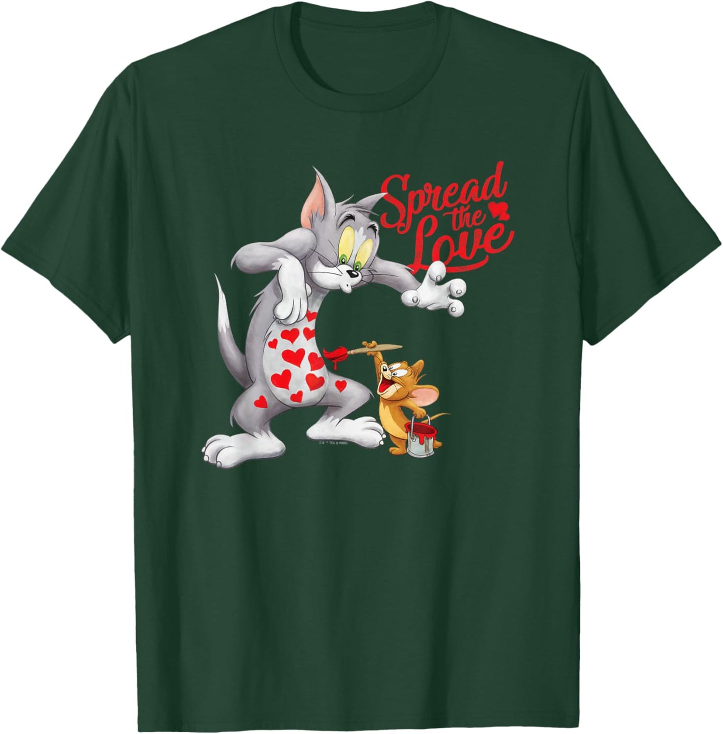 Tom and Jerry Valentine's Day Spread The Love T-Shirt - T-Shirt | Forest