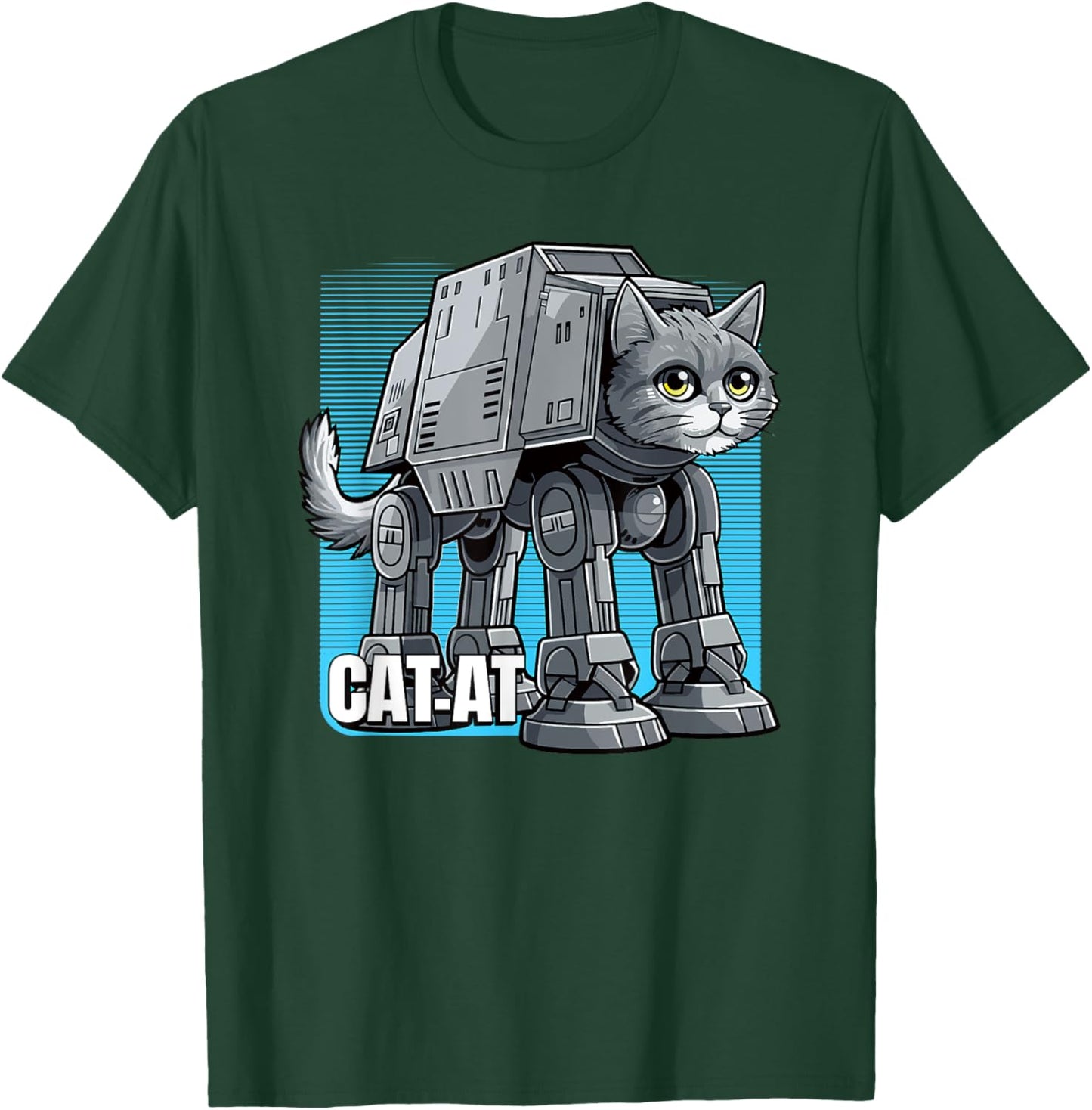CAT-AT science fiction parody pet cat space robot sci-fi fan Men Women T-Shirt - T-Shirt | Forest