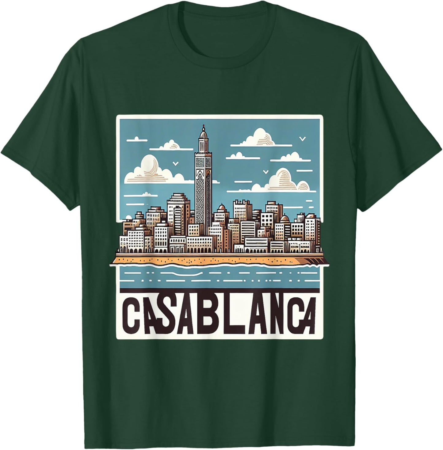 Morocco Skyline Casablanca Moroccan Costume T-Shirt - T-Shirt | Forest