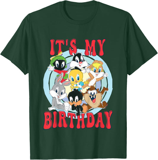 Kids Looney Tunes Looney Group Kid Drawn It's My Birthday T-Shirt - T-Shirt | Forest