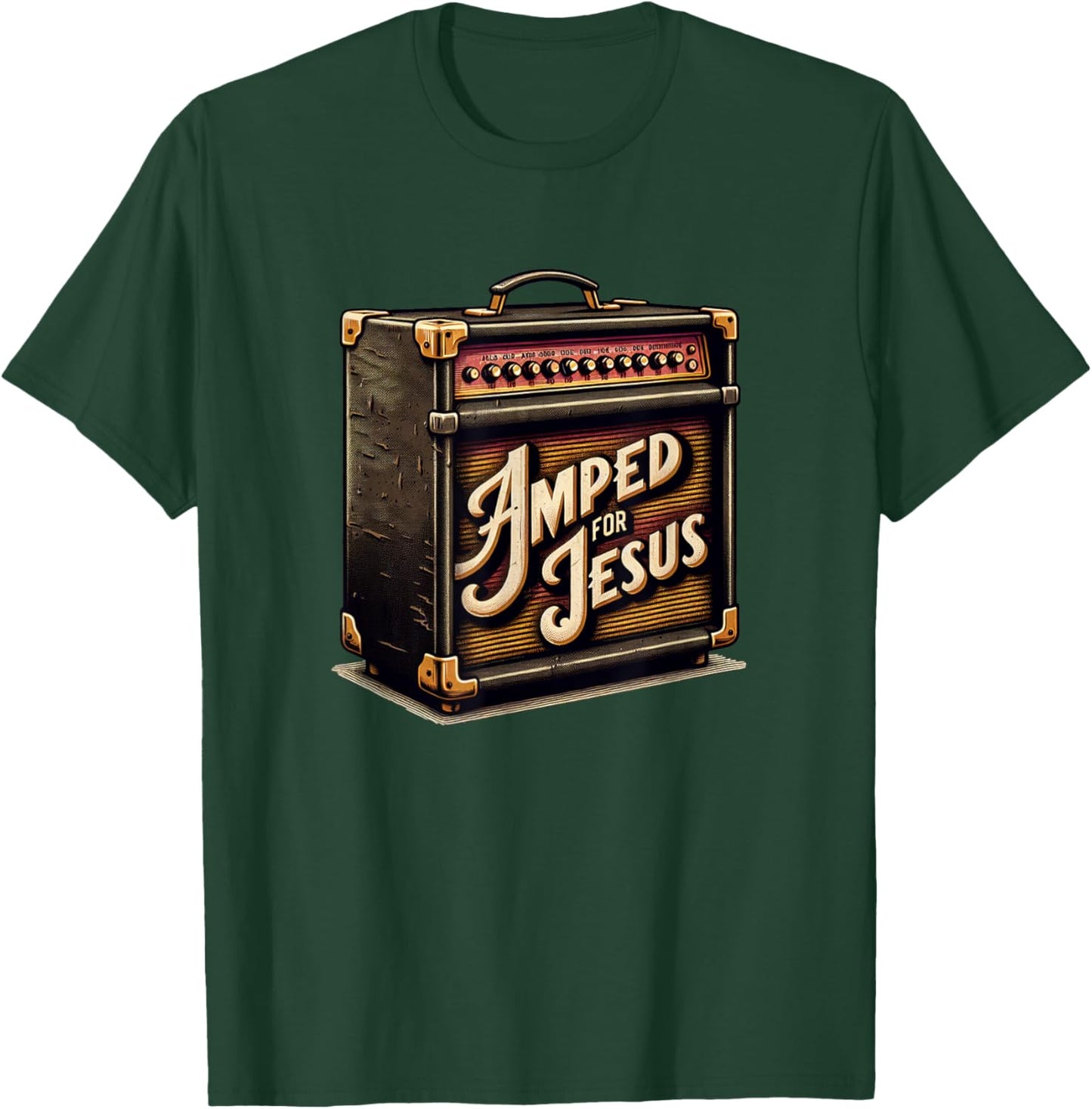 Amped for Jesus - Christian Worship, Music, Praise and Faith T-Shirt - T-Shirt | Forest