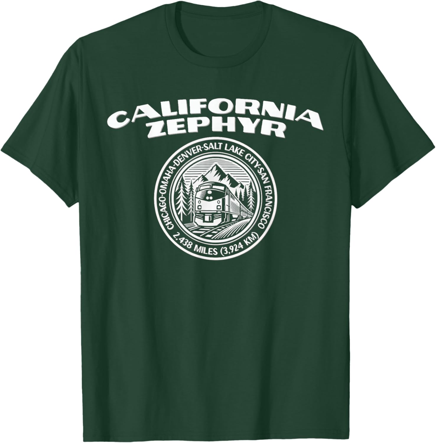 California Zephyr Vintage Modern Black T-Shirt - T-Shirt | Forest