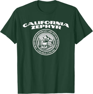 California Zephyr Vintage Modern Black T-Shirt - T-Shirt | Forest