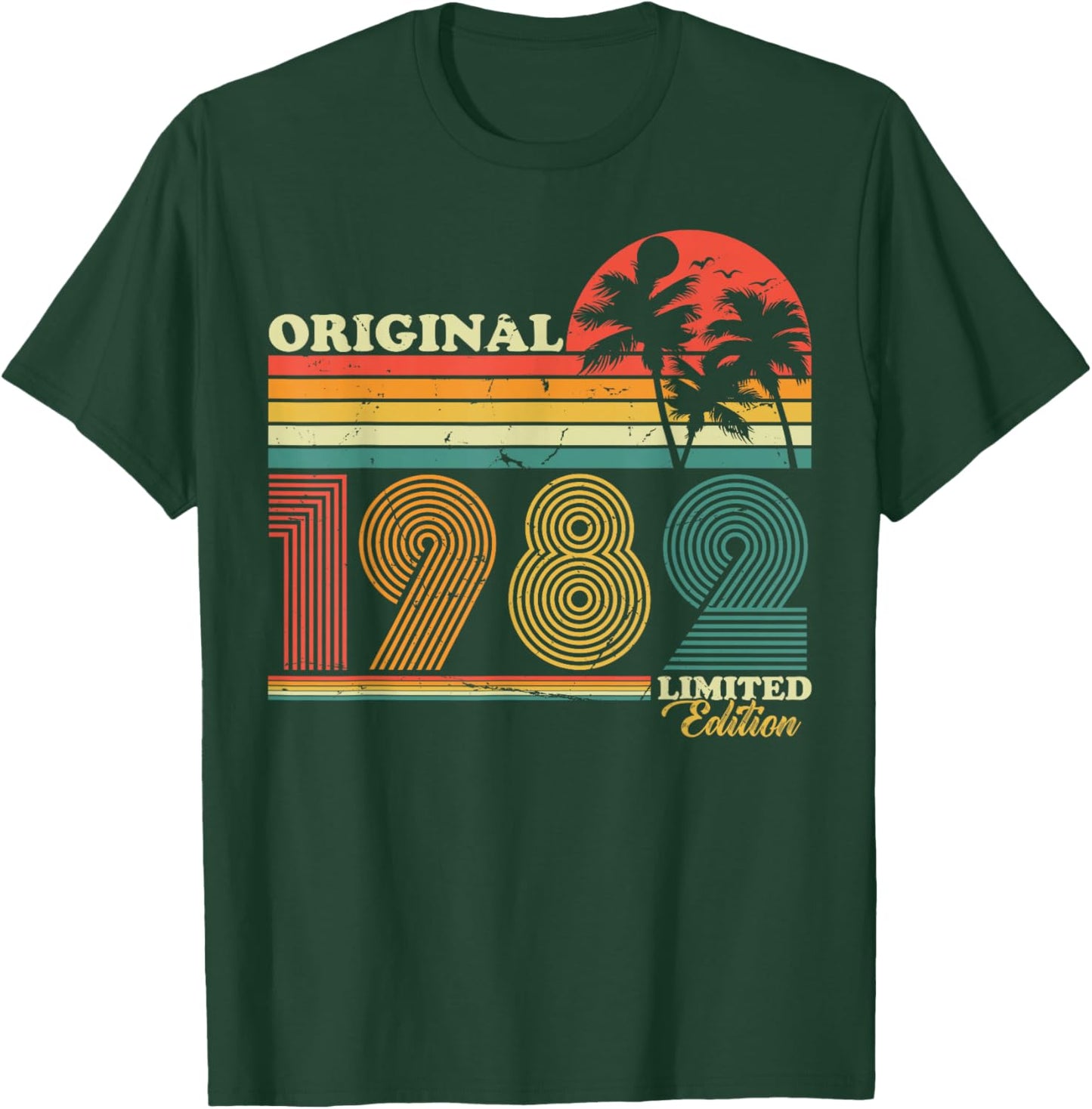1982 Jahrgang Geburtstag Retro Vintage Herren Damen 40 Jahre T-Shirt - T-Shirt | Forest