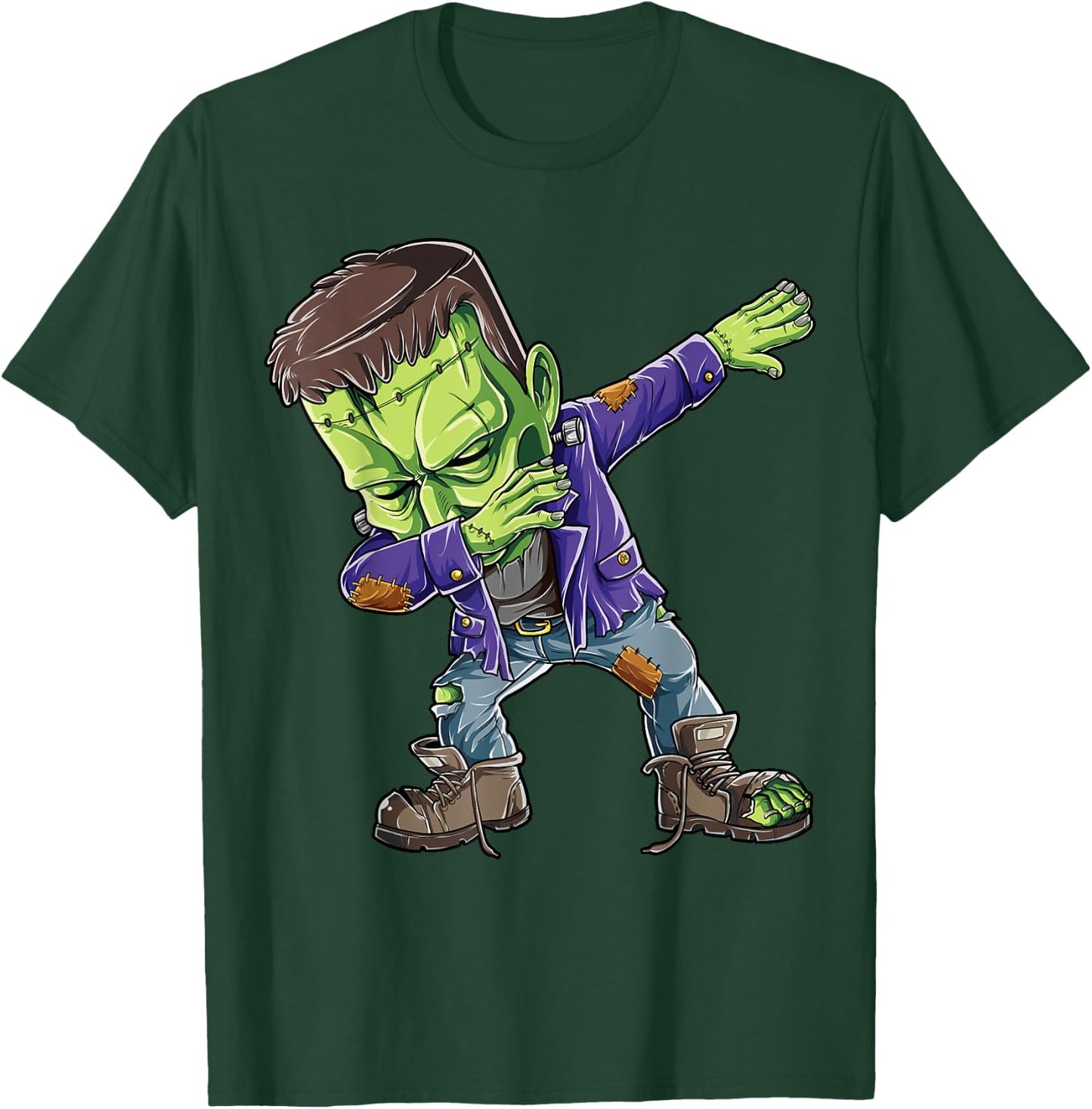 Halloween Boys Men Dabbing Frankenstein Monster Zombie Dab T-Shirt - T-Shirt | Forest