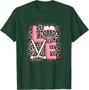 Cute Ice Hockey Love Hockey Player Women Girls Kids T-Shirt - T-Shirt | Forest