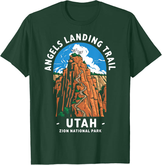 Angels Landing Utah Zion National Park T-Shirt - T-Shirt | Forest